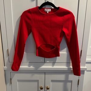 by the way. Vibrant Red Top With Cutout